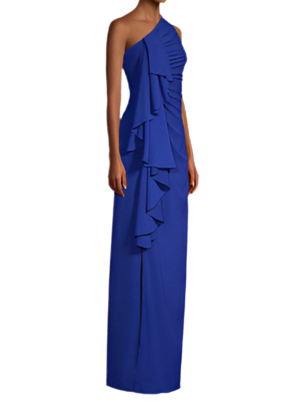 One-Shoulder Royal Blue Evening Gown